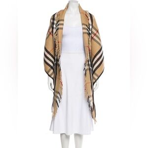 Burberry check wool cape